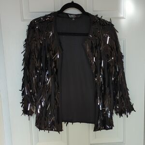 LuLaRoe Black Sequin Fringe Blazer